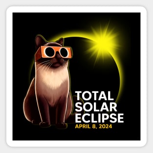 Total Solar Eclipse 2024 Siamese Cat Magnet